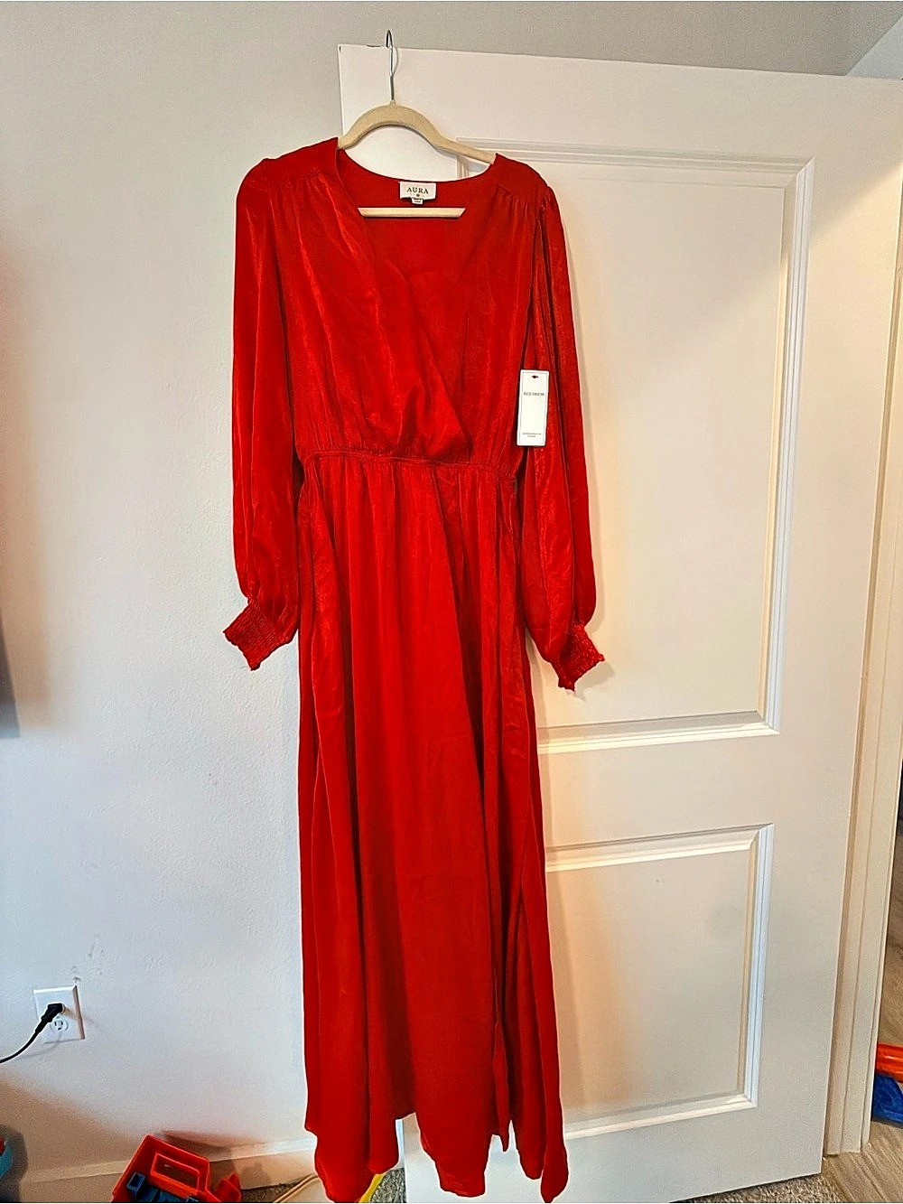 AURA Red Maxi Dress NWT